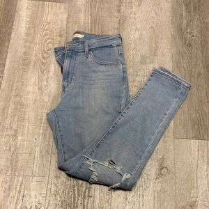 Classic Blue Distressed Women Jeans